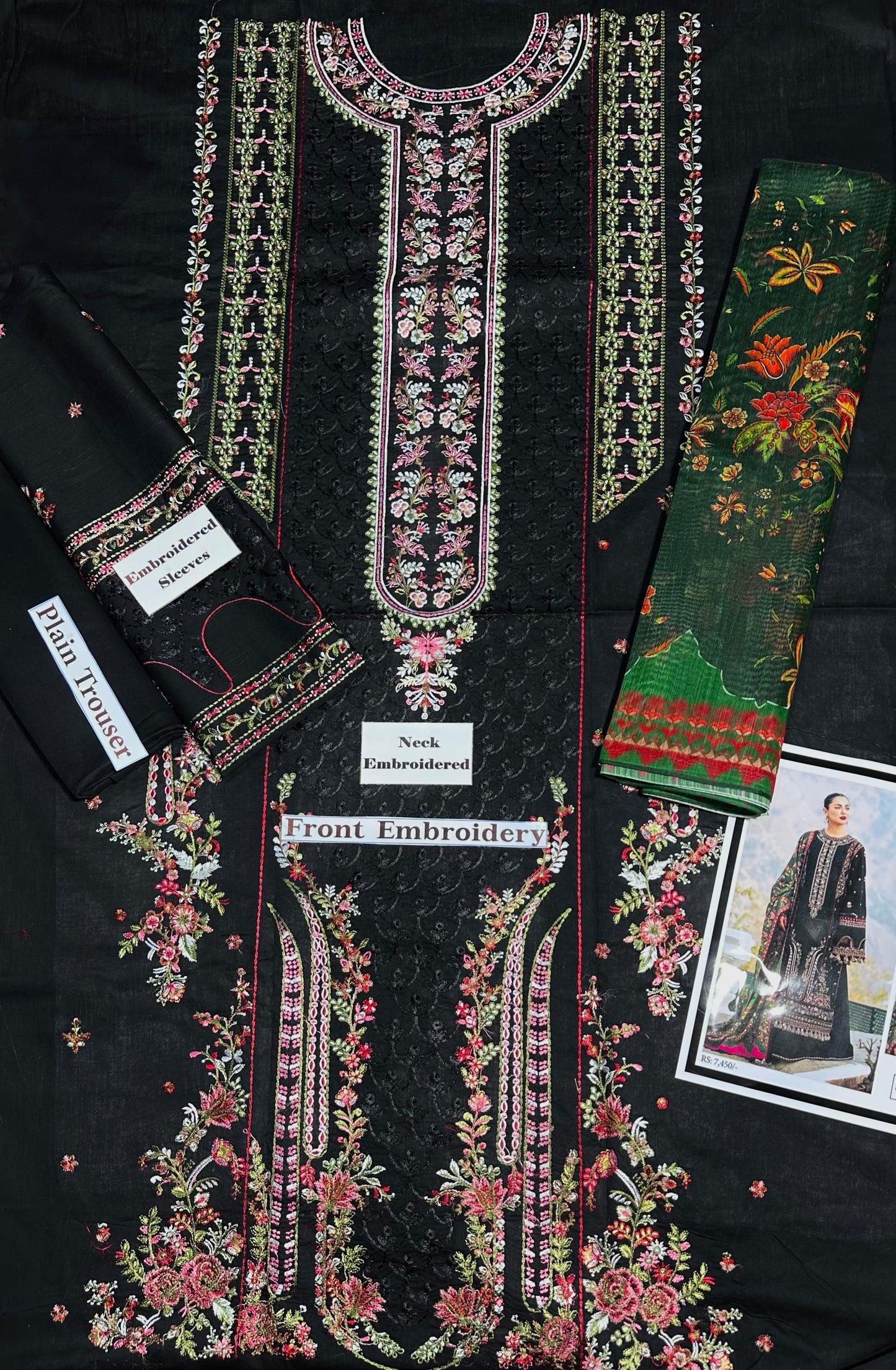 Heavy Embroidered Lawn 3pc