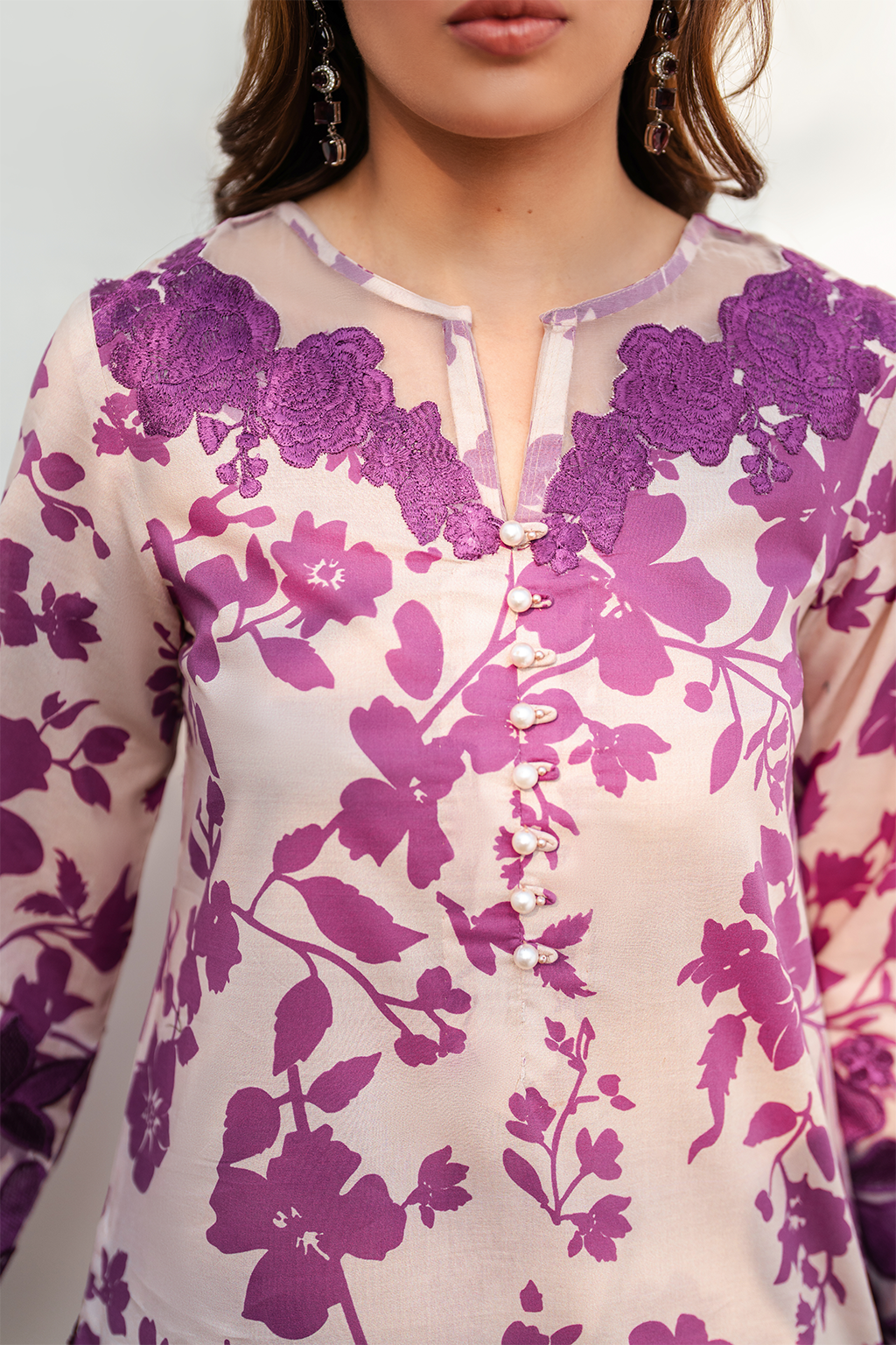 IZNIK-PINK BLOOM-PRINTED EMBROIDERED LAWN 3PC (SL-1755)