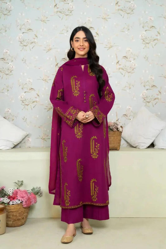 AMBER LAWN EMBROIDERED LAWN 3pc