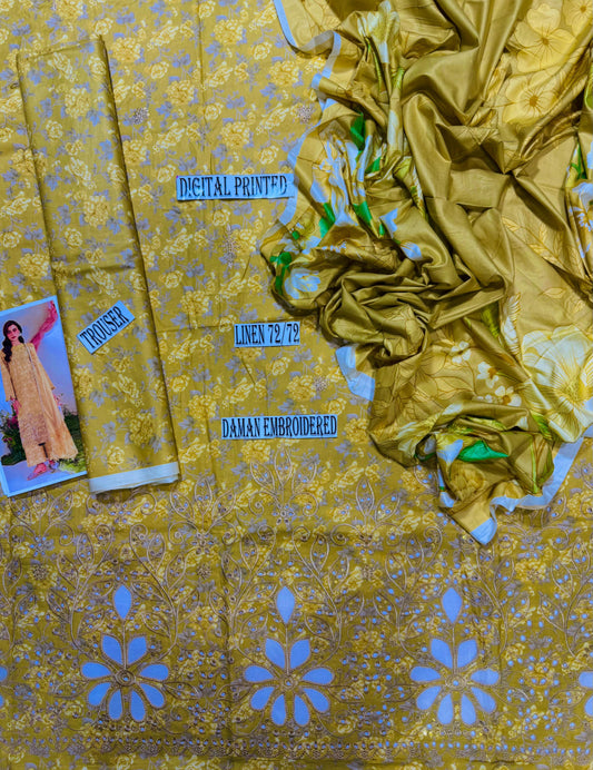 IZNIK LINEN FULL EMBROIDERED 3Pc