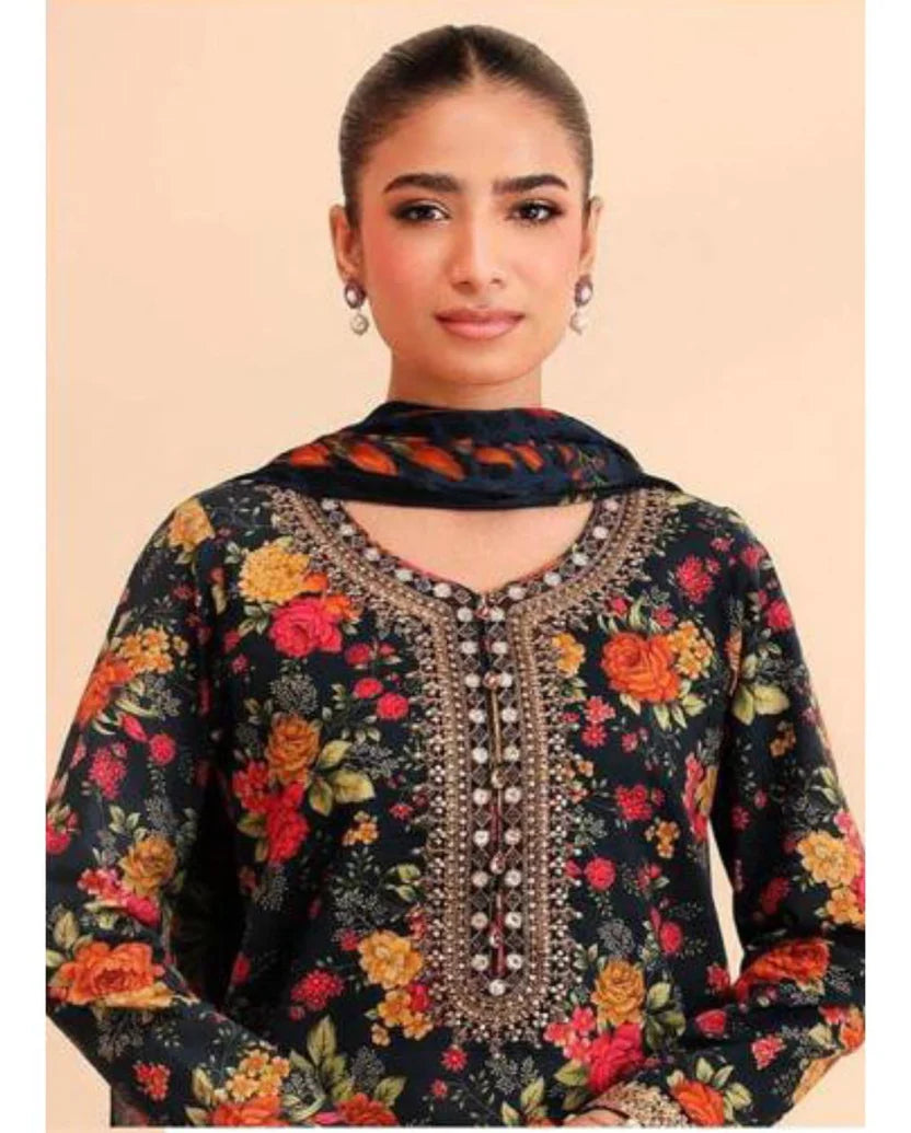 MARIA B-LUXE DAMAN LASER KARI UNSTICHED LINEN 3pc (SL-4319)