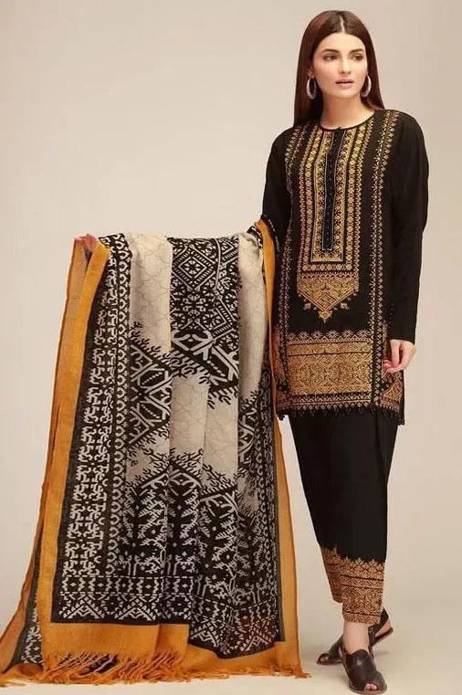 KHADI DHANAK FULL EMBROIDERED 3pc suite