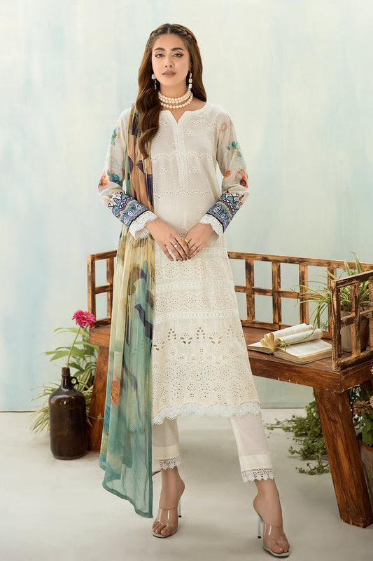 Heavy Embroidered Chikan Kari 3pc