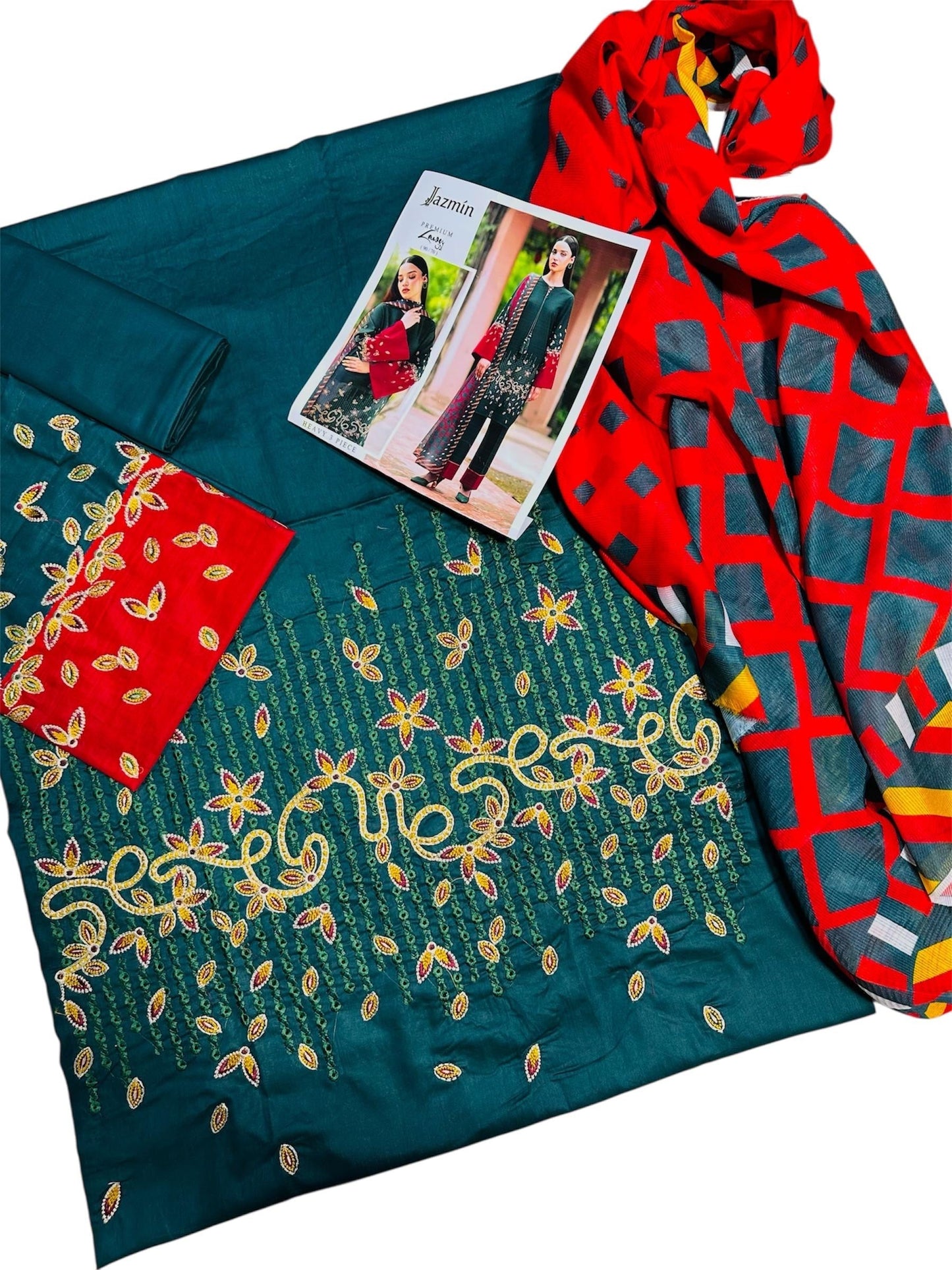 Heavy Embroidered Lawn 3pc