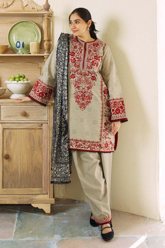DURE-E FISHA DHANK EMBROIDERD UNSTICH 3pc(WA-942)