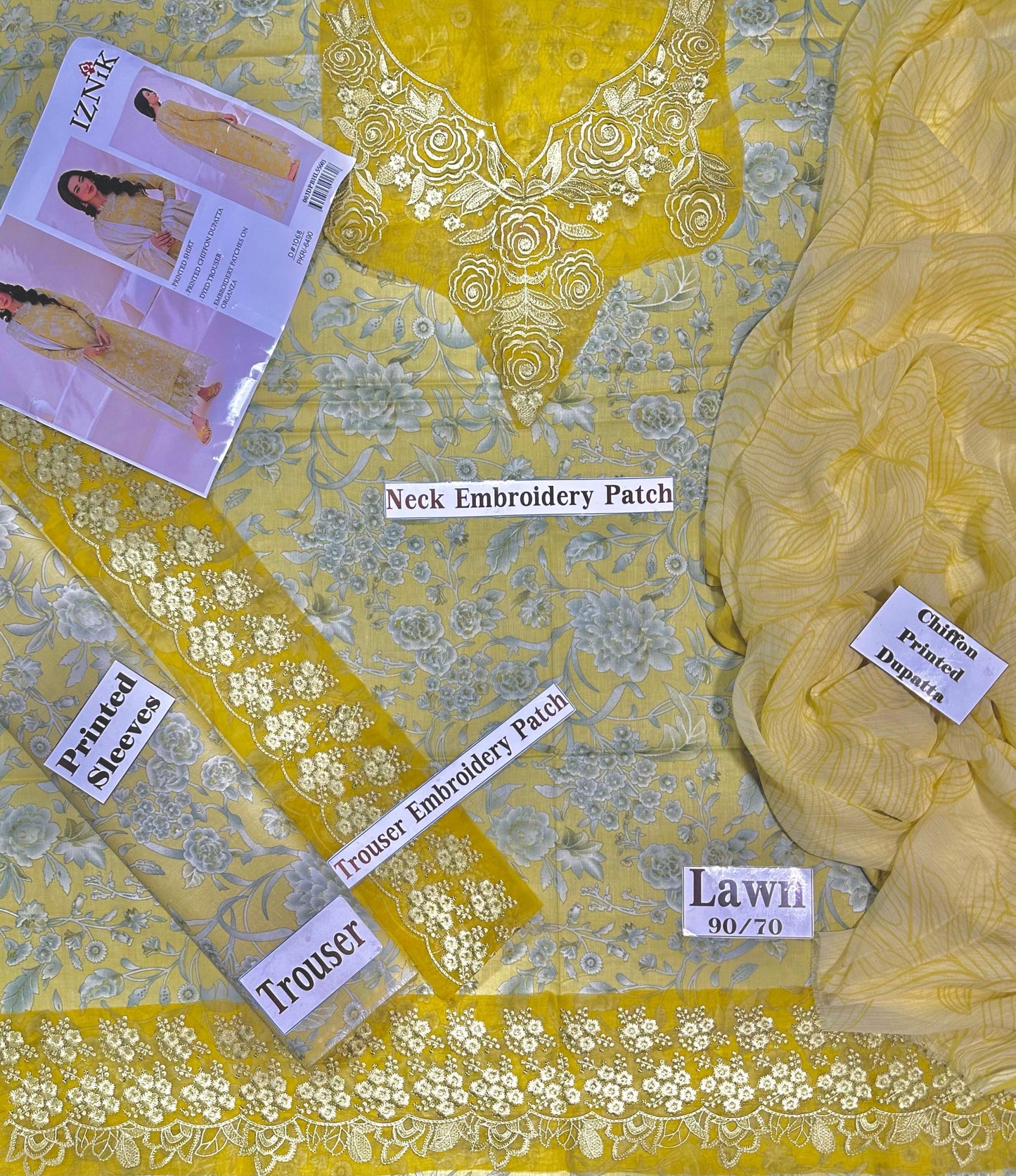 IZNIK Lawn Print Embroidered SL-3298