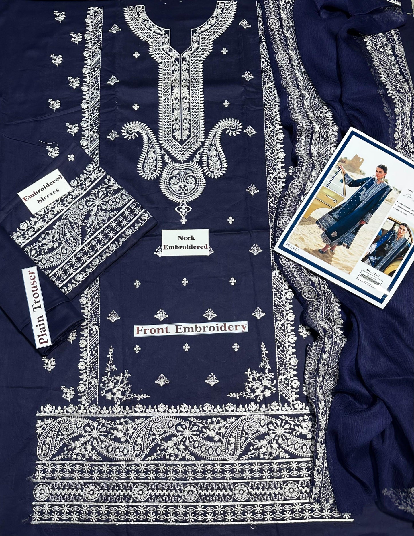 Heavy Embroidered Lawn 3pc