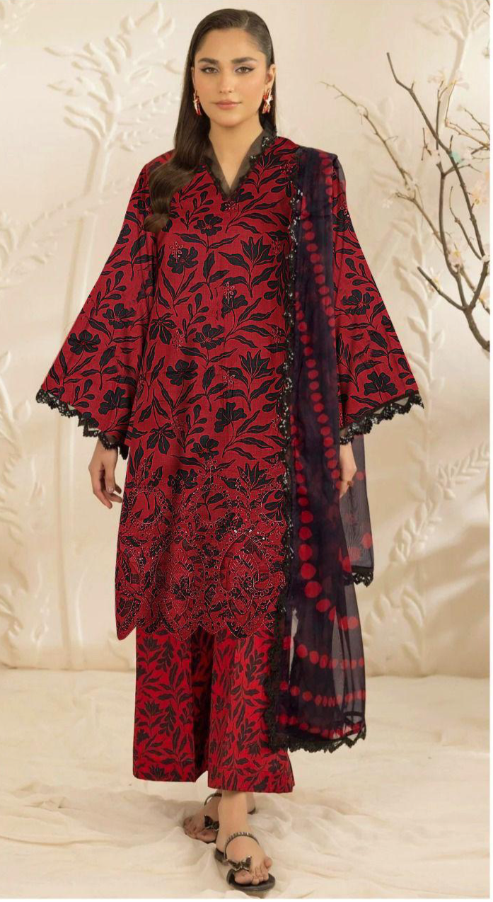 MOHAGNI APLIC WORK LINEN UNSTICH 3pc