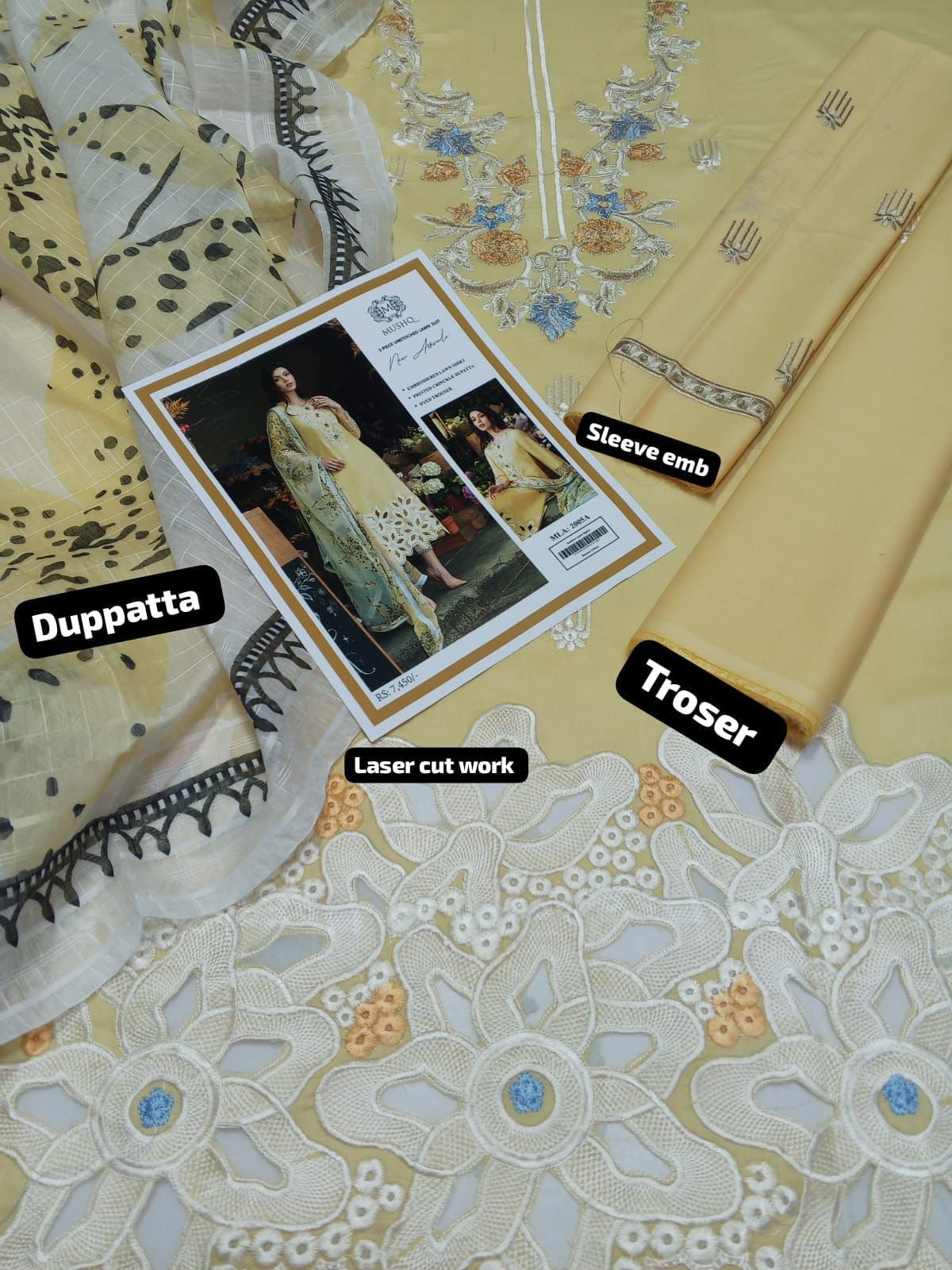 Heavy Embroidered Lawn 3pc