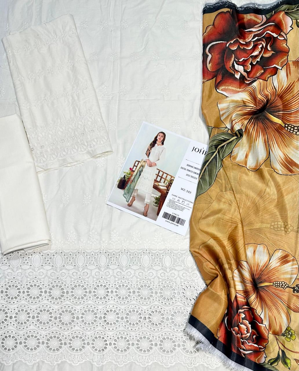 Heavy Embroidered Chikan Kari 3pc