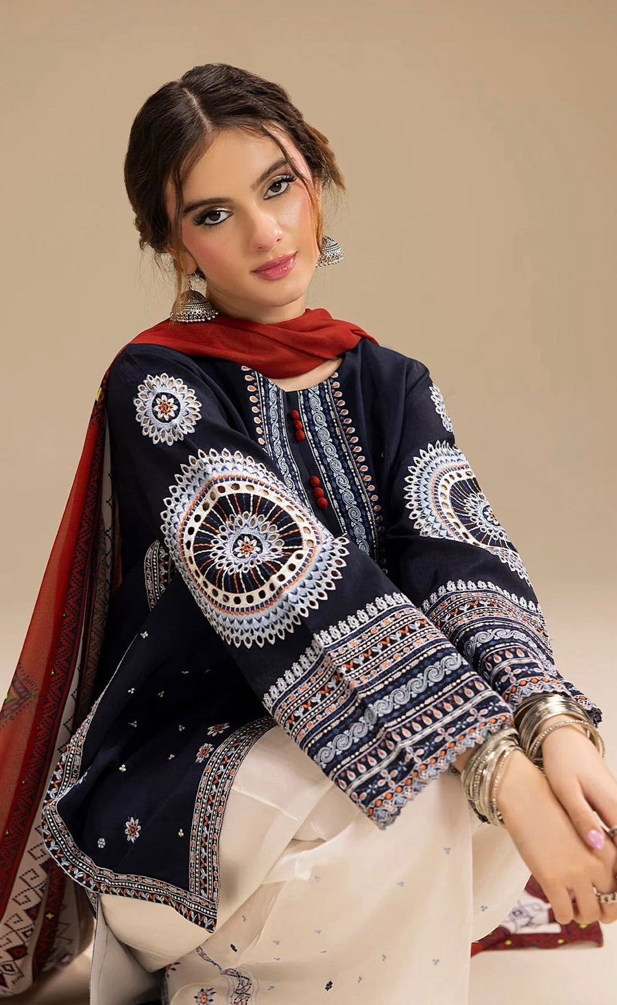 JAZMINE-DHANAK HEAVY EMBROIDERED UNSTICHED 3PC (AP-608)