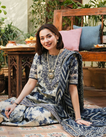 Hania Amir Lawn Print Embroidered 3pc SL-3213 Unstiched