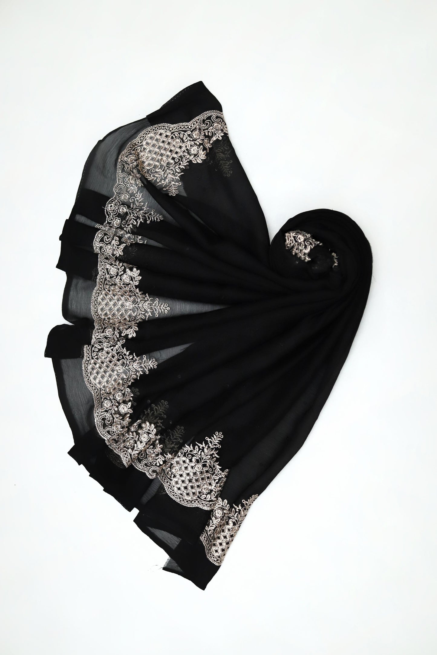 ONYX DOVE - AFROZEH LUXE 3PC UNSTICHED CHIFFON EMBROIDERED FORMAL DRESS (SL-1327)