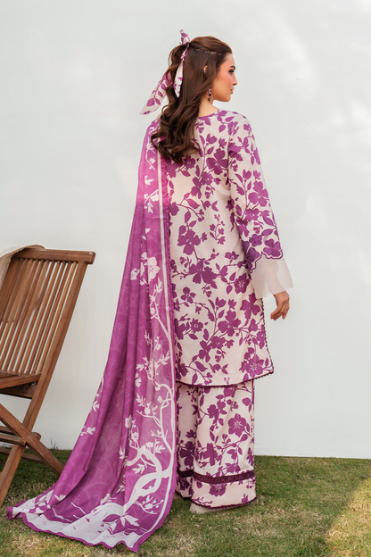 IZNIK-PINK BLOOM-PRINTED EMBROIDERED LAWN 3PC (SL-1755)