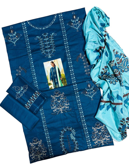 Heavy Embroidered Lawn 3pc