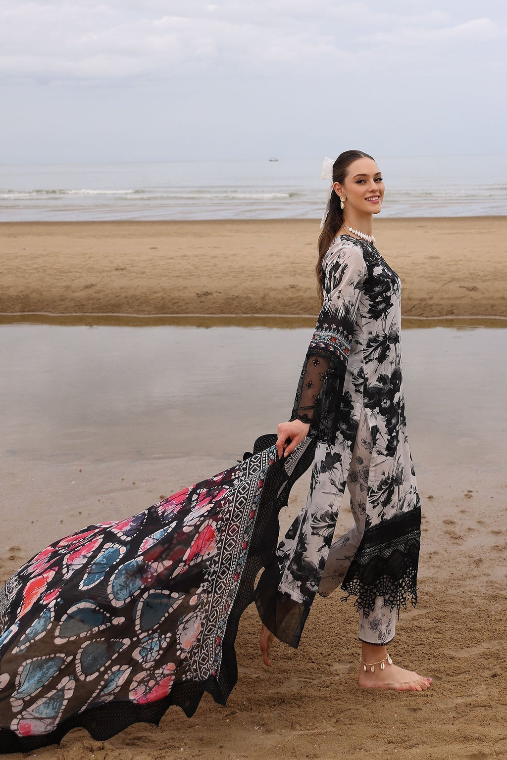 NUREH LAWN PRINT EMBROIDERED 3pc SL-175