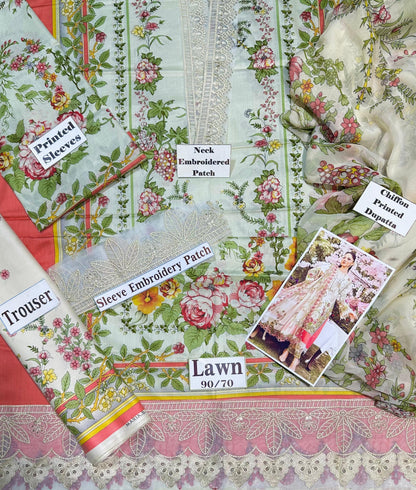 MARIA B PRINT EMBROIDERED LAWN 3pc SL-2605A