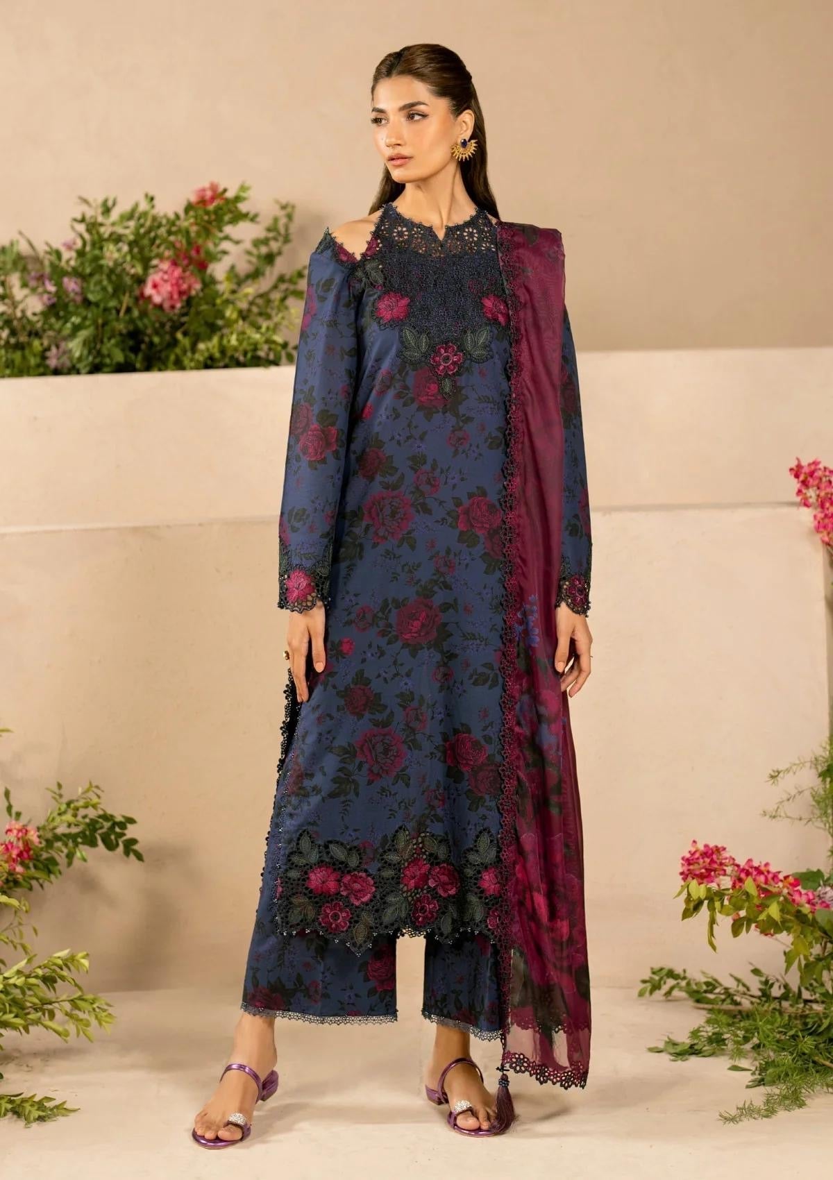 IZNIK PRINT LAWN EMBROIDERED 3pc SL-2512