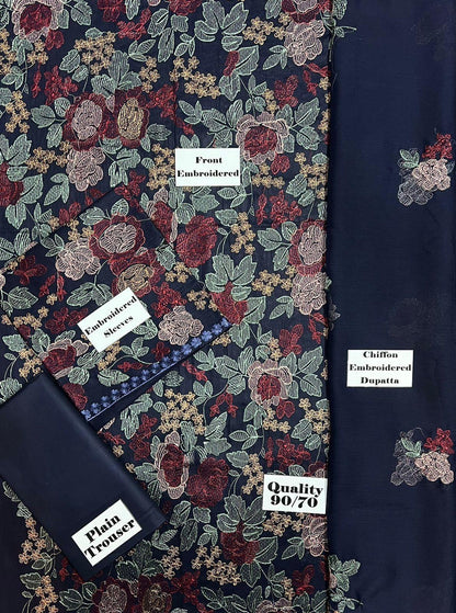 Heavy Embroidered Lawn 3pc