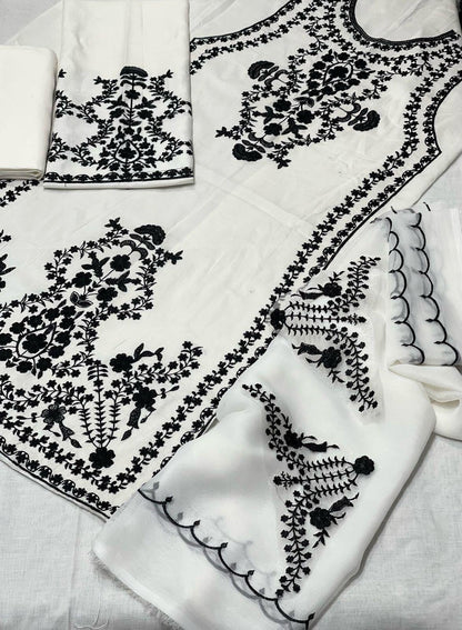 Asim Jofa Embroidered Lawn 3pc