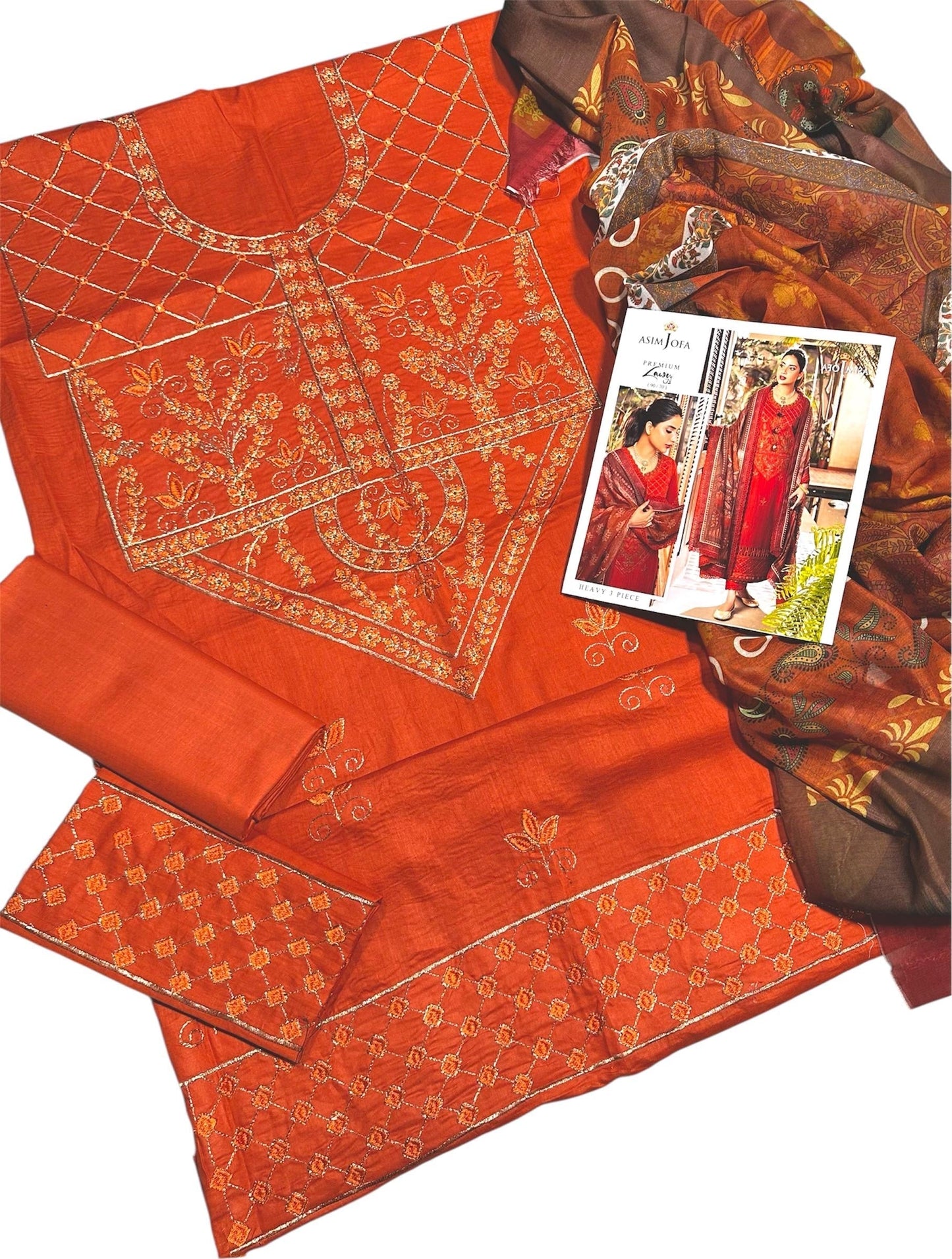 Heavy Embroidered Lawn 3pc