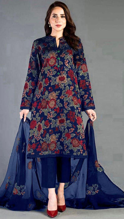 Heavy Embroidered Lawn 3pc