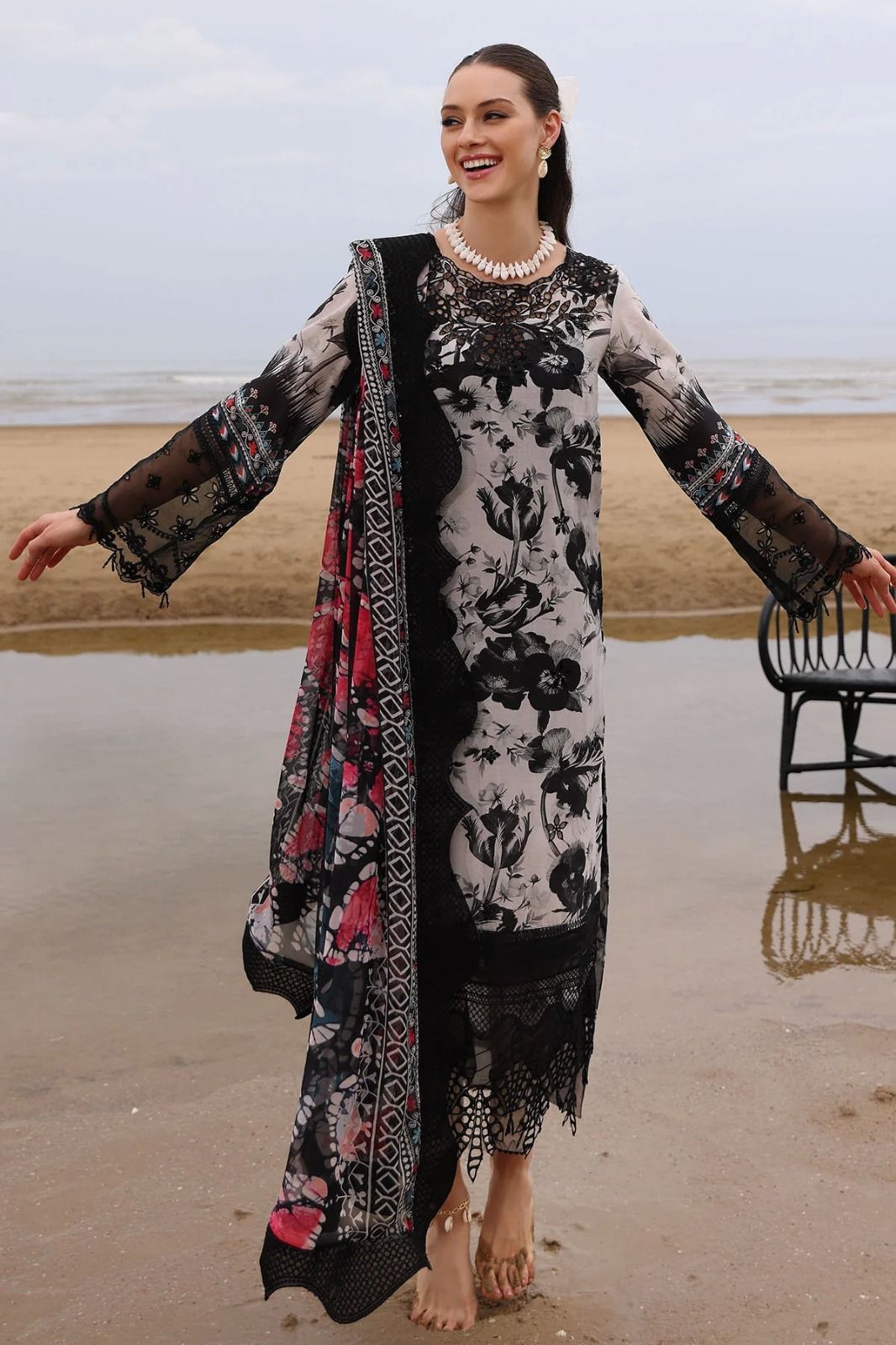 NUREH LAWN PRINT EMBROIDERED 3pc SL-175