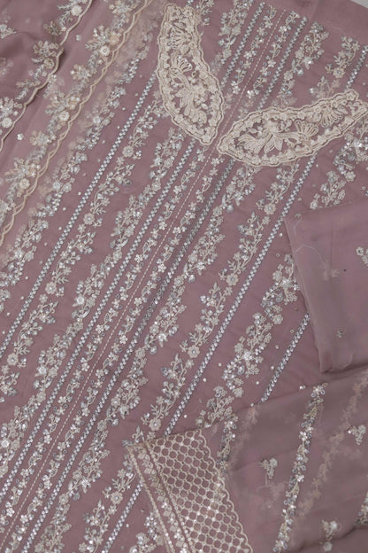 TWILIGHT LAVENDER-AZURE LUXE EMBROIDERED CHIFFON UNSTICHED 3PC (SL-8025)