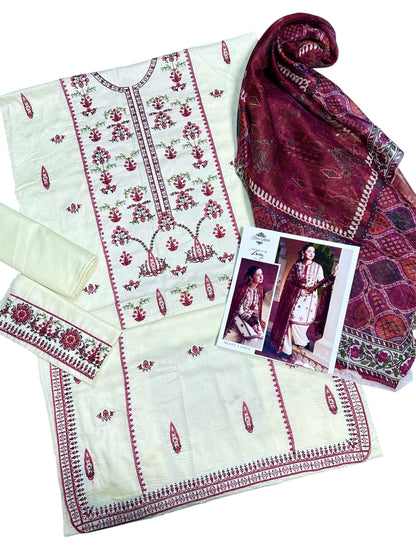 Heavy Embroidered Lawn 3pc