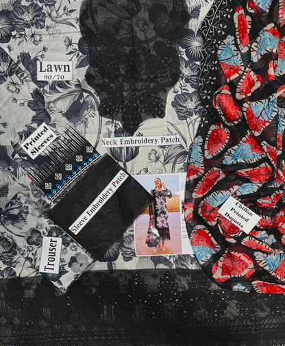 NUREH LAWN PRINT EMBROIDERED 3pc SL-175