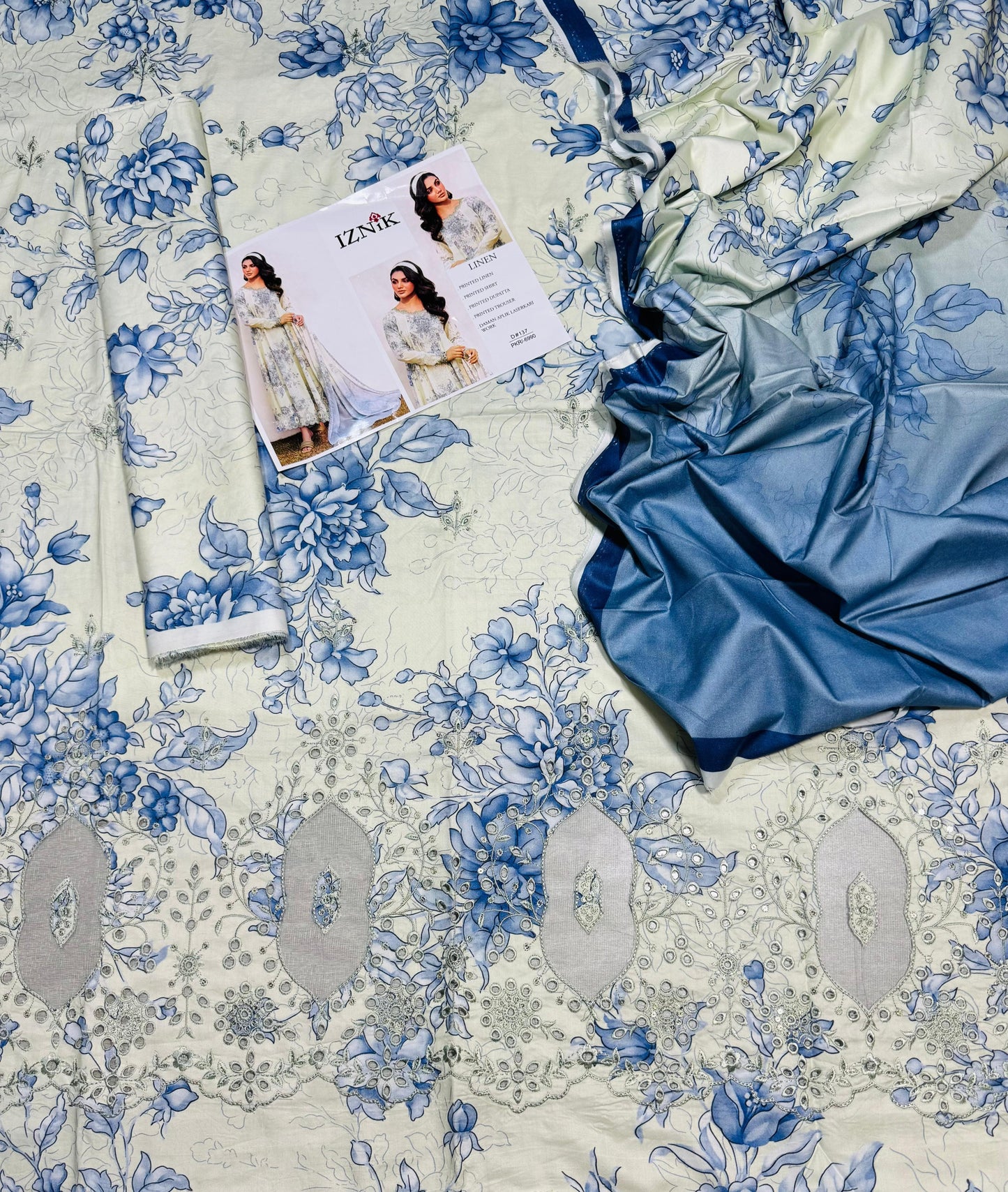 IZNIK LINEN FULL EMBROIDERED 3pc