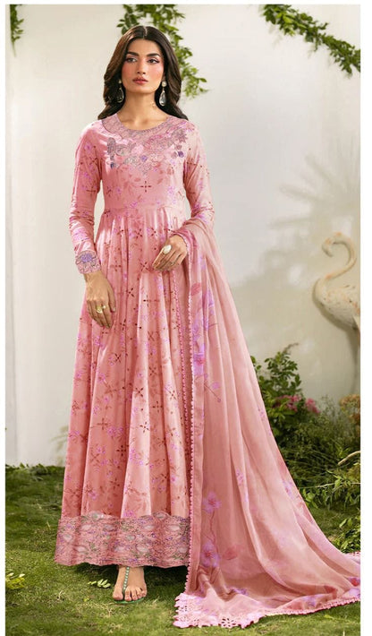 IZNIK LUXE LINEN DAMAN APLIC WORK PRINTED-EMBROIDERED UNSTICHED 3PC (SL-2396)