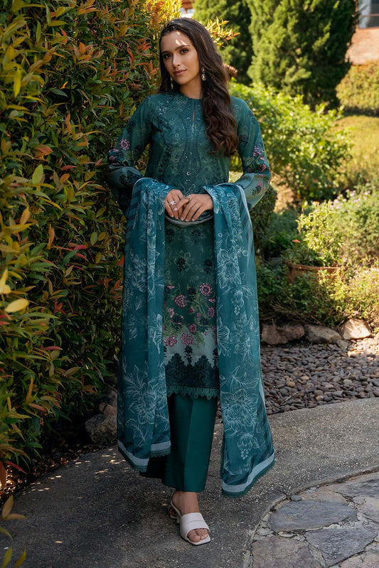 DAMASK BY AFROZEH PRINT WITH EMBROIDERED PATCHES LAWN 3pc SL-0802