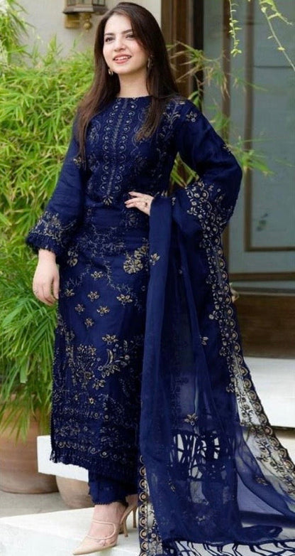 Heavy Embroidered Lawn 3pc