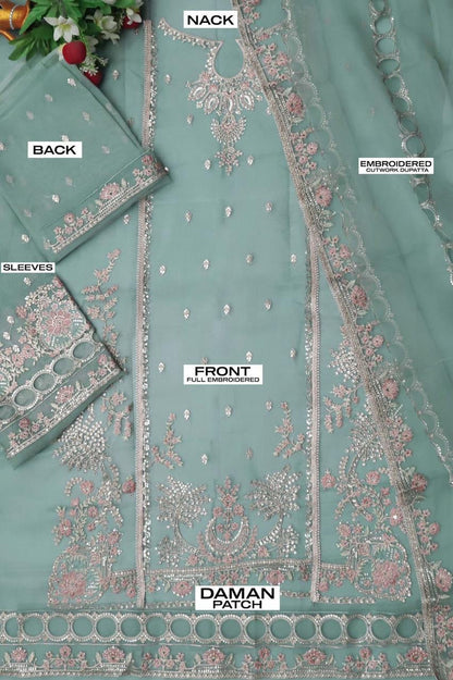 MARIA B - LUXURY FORMAL DRESS ORGANZA 3PC UNSTICHED (SL-4360)