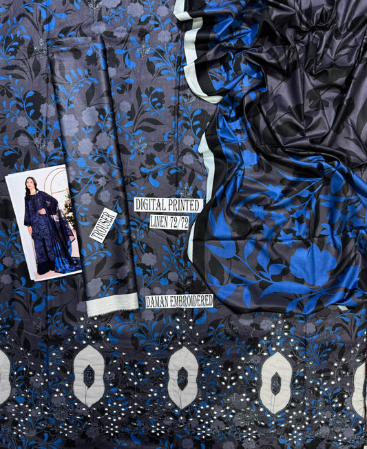 BAROQUE LINEN EMBROIDERED  3pc