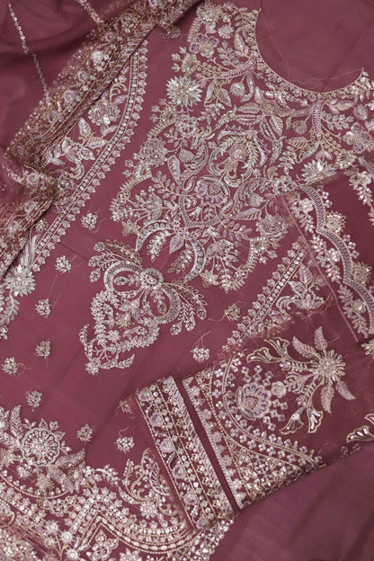 GUL-E-NARGIS - AFSANA- HEAVY EMBROIDERED ORGANZA UNSTICHED PARTY WEAR DRESS-(SL-359802)