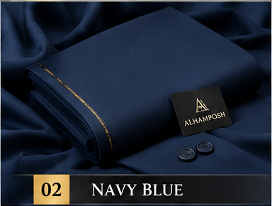 ALHAMPOSH Navy Blue mens unstitched suit colour mockup
