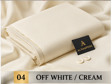 ALHAMPOSH Off White Cream suit colour mockup