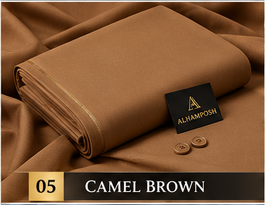 ALHAMPOSH Camel Brown suit colour mockup