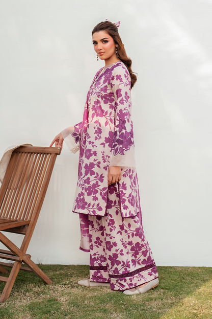 IZNIK-PINK BLOOM-PRINTED EMBROIDERED LAWN 3PC (SL-1755)