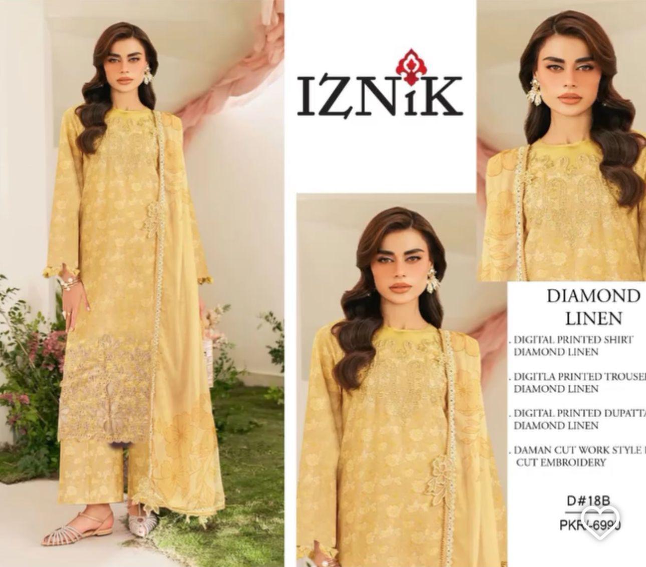 IZNIK LINEN FULL EMBROIDERED 3Pc