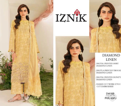 IZNIK LINEN FULL EMBROIDERED 3Pc