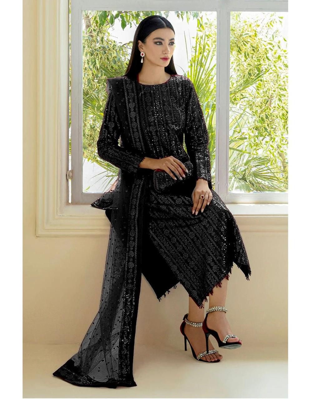 BAROQUE - PARTY WEAR DRESS UNSTICHED FORMAL WEAR (SL-385)