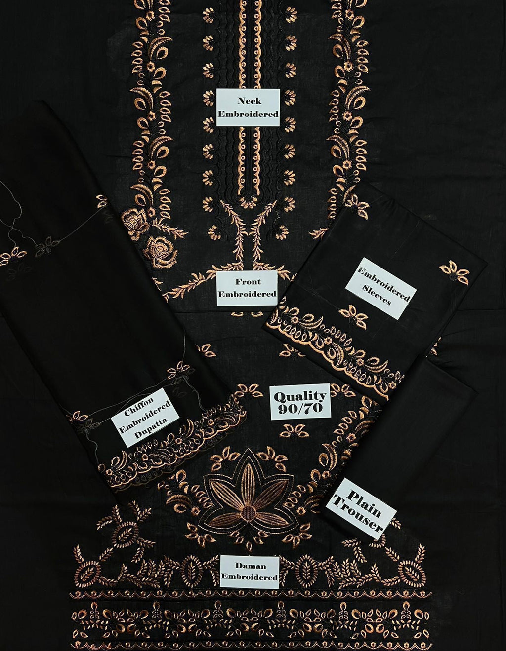 Heavy Embroidered Lawn 3pc