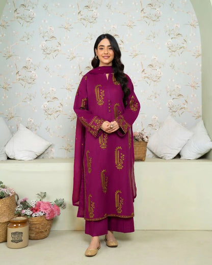 AMBER LAWN EMBROIDERED LAWN 3pc