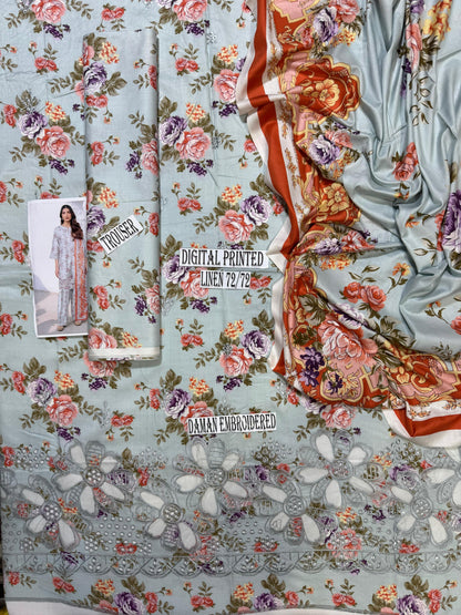 IZNIK DAMAN EMBRIODERED LINEN 3Pc