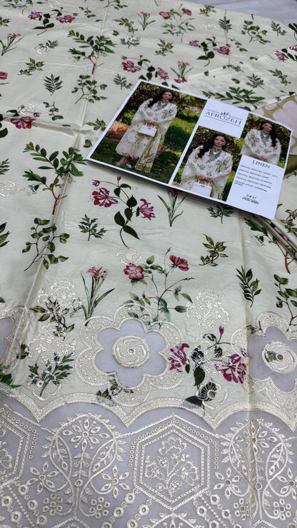 SARDINIA WHITE TULIP-DAMAN BORING PRINTED EMBROIDERED LINEN 3PC (SL-37