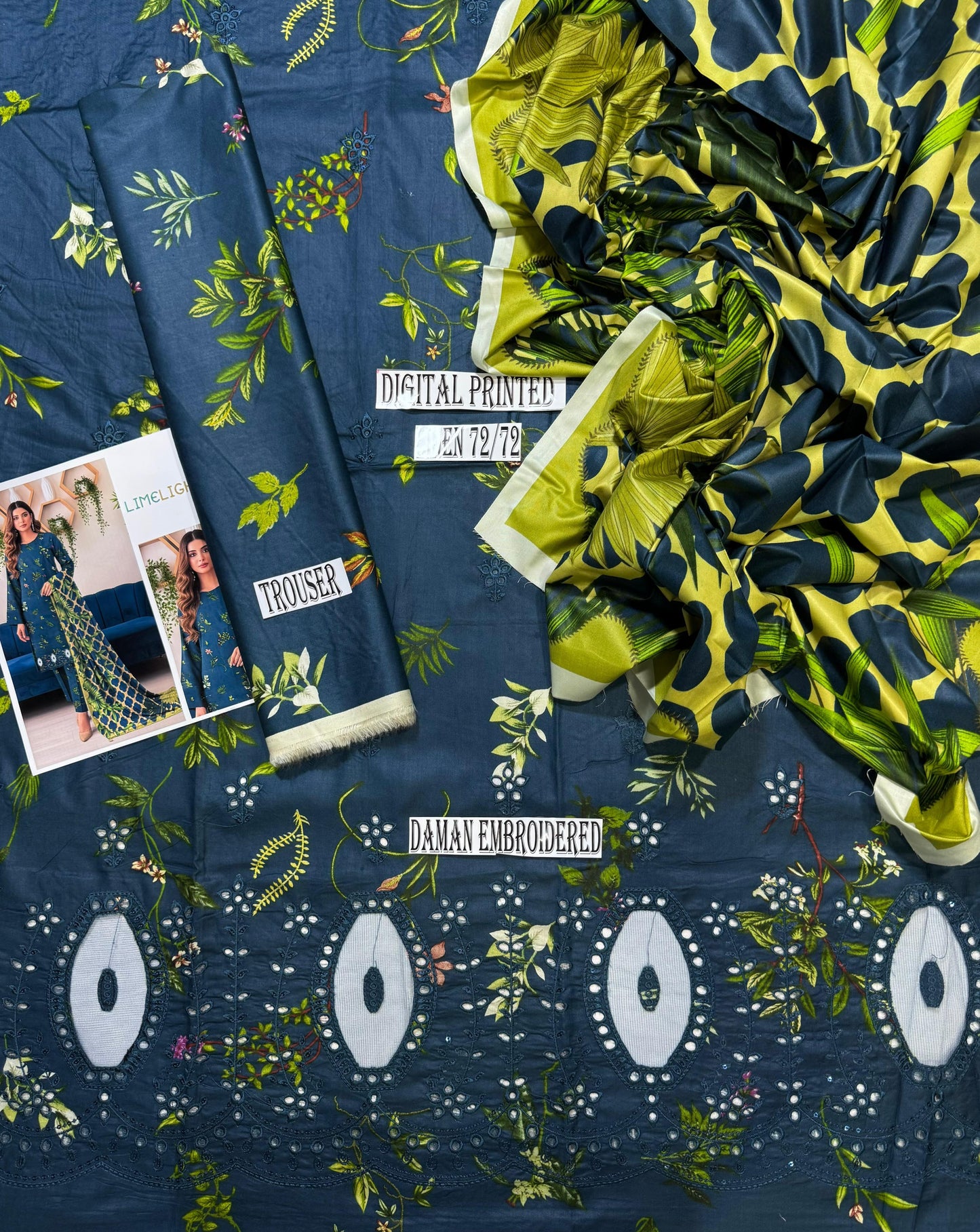 LIMELIGHT DAMAN EMBROIDERED  LINEN 3PC