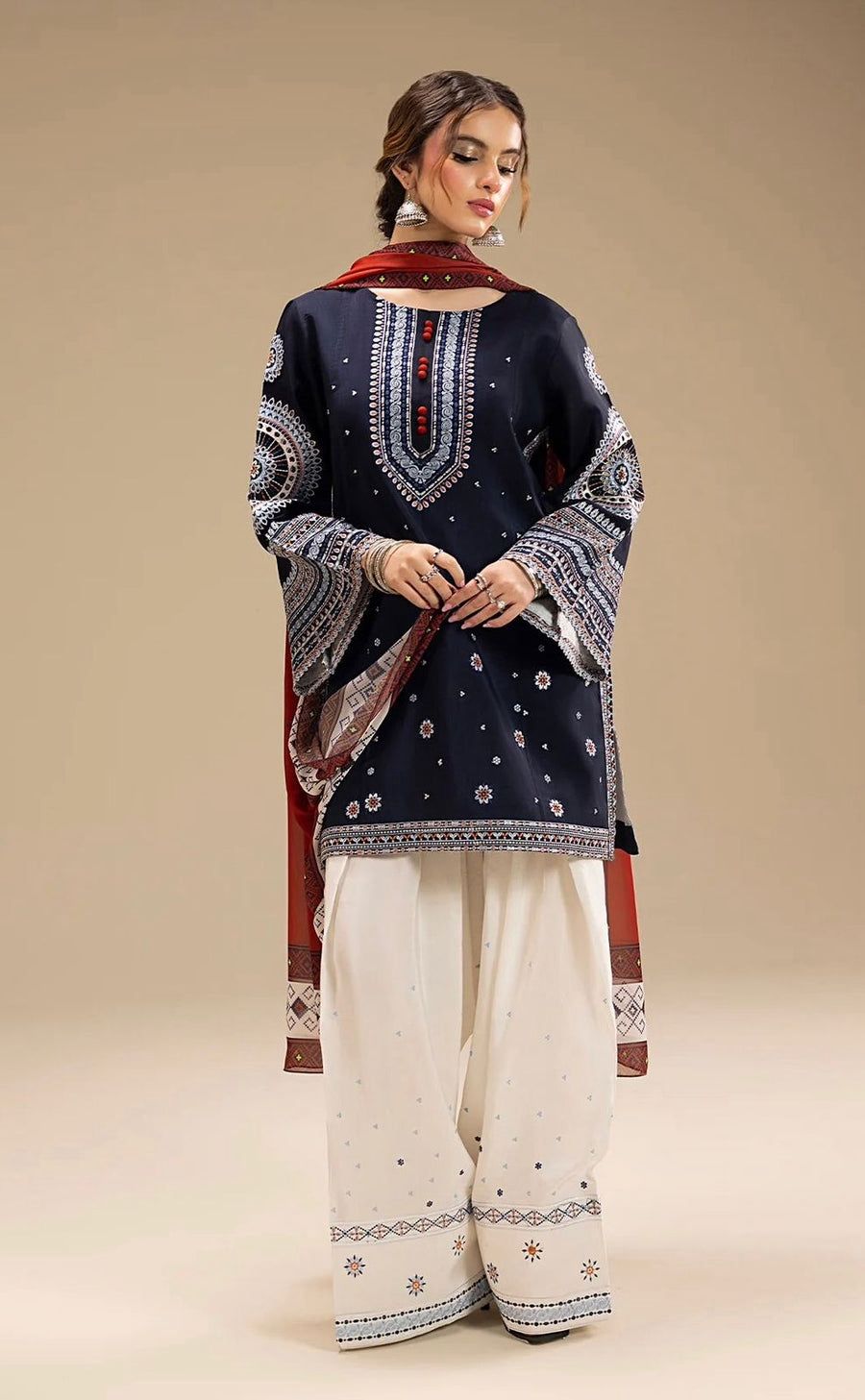 JAZMINE-DHANAK HEAVY EMBROIDERED UNSTICHED 3PC (AP-608)